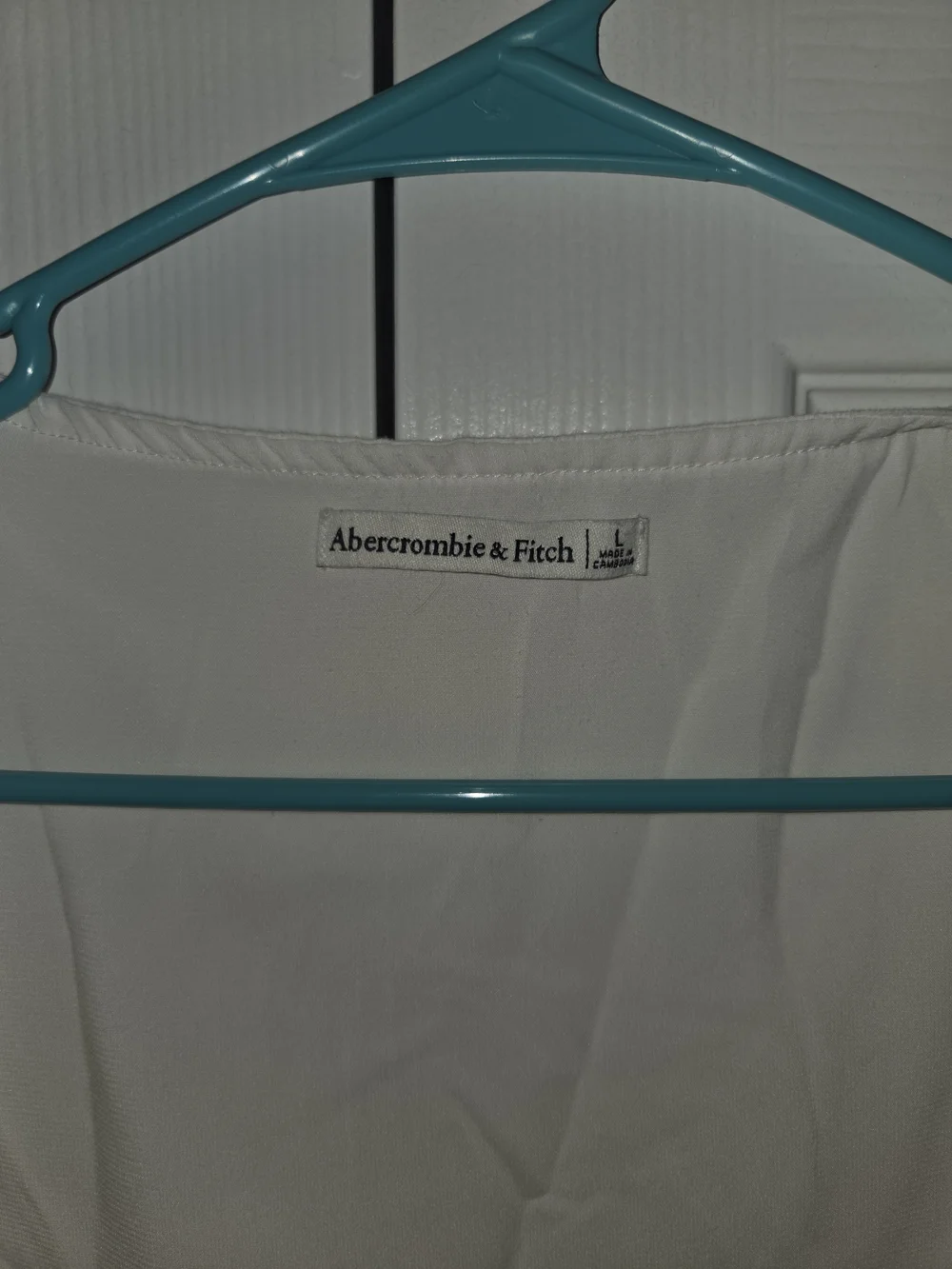 Abercrombie & Fitch White Short-Sleeve Tie-Front Cropped Blouse
